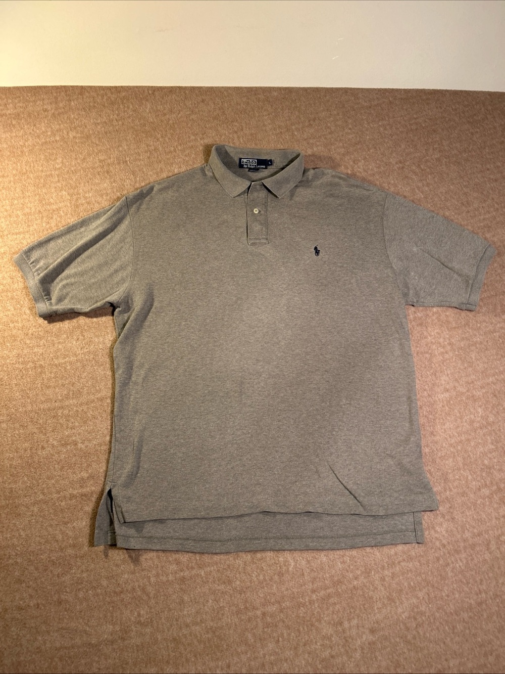 Ralph Lauren Men's Heather Gray Polo with Navy Pony